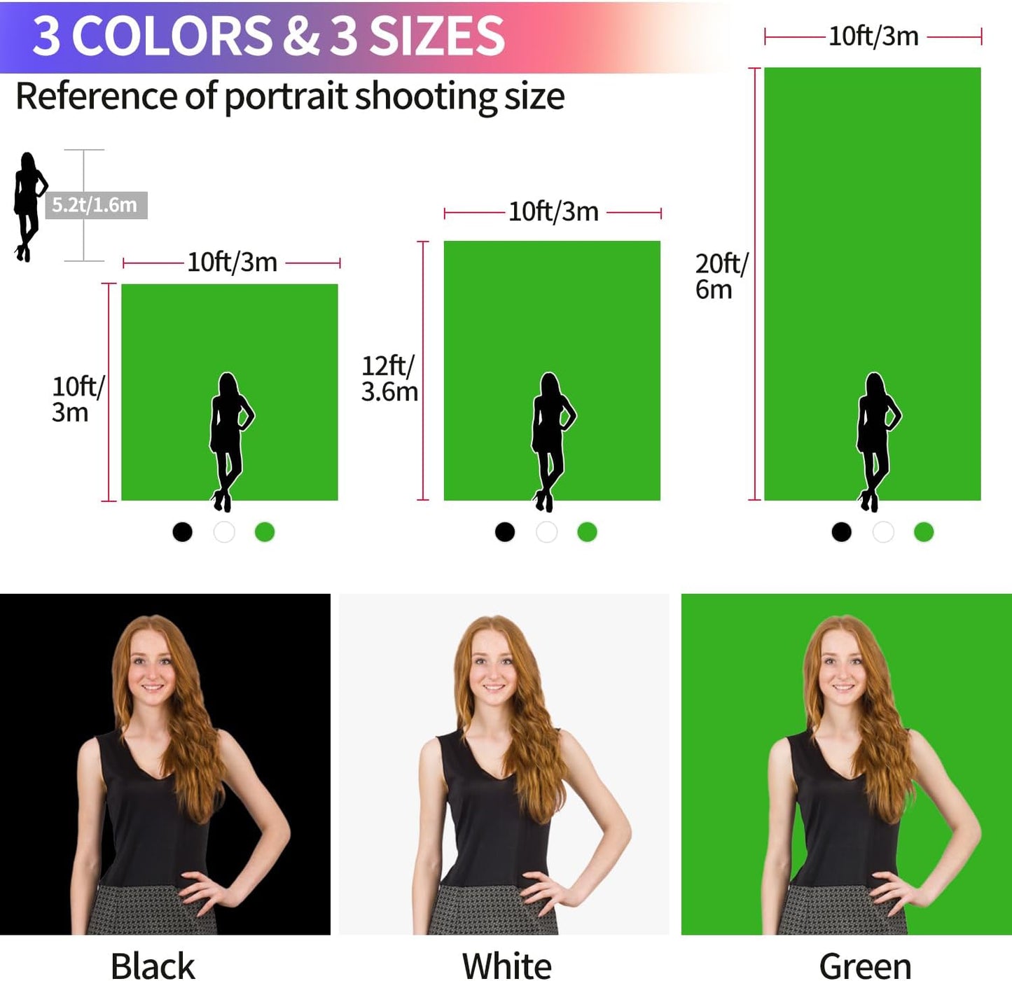 JINSUI 10x10 Green Screen Backdrop ft, Chroma Key Greenscreen Background for Streaming Zoom, Photo Backdrop Curtain