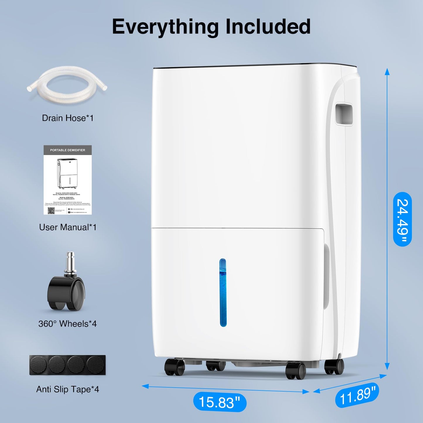 ZAFRO 7000 Sq.Ft Dehumidifiers for Home and Basement with Drain Hose, Energy Saving Max 150 Pints Dehumidifier with Auto or Manual Drainage, Auto Defrost, Three Modes, 24Hrs Timer