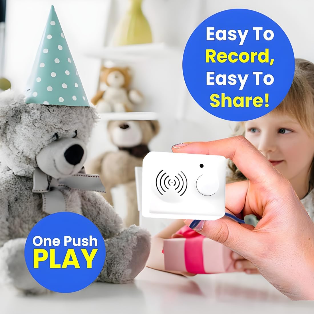 XLW 16 Minutes Voice Recorder for Stuffed Animals,Voice Box for Recordable Presents Button Sound Box for Crafters