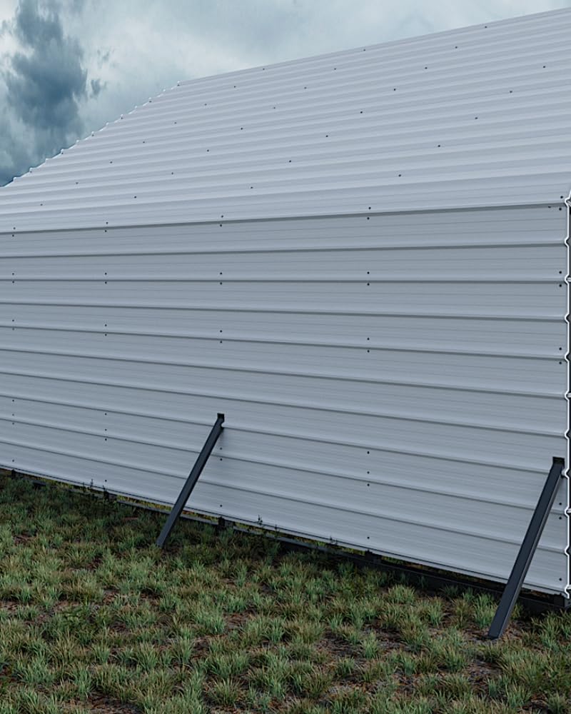 GarveeLife Ribbed Metal Roofing Panels, 140 ft², 64.2'' L x 19.7'' W, 29 Ga. Galvanized Steel Ribbed Panels for Gazebos, Carports, Garages, Chicken Coops, Storage Sheds, and Stables, 16 Pcs, White