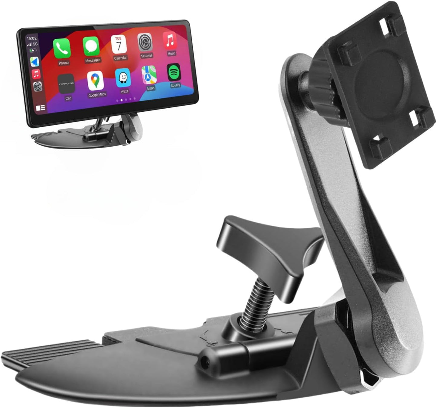 Epronic 360 7" 9" 10.26" Extended Arm CD Slot Mount for CarPlay Screen Adjustable Rotating Universal Head Compatible