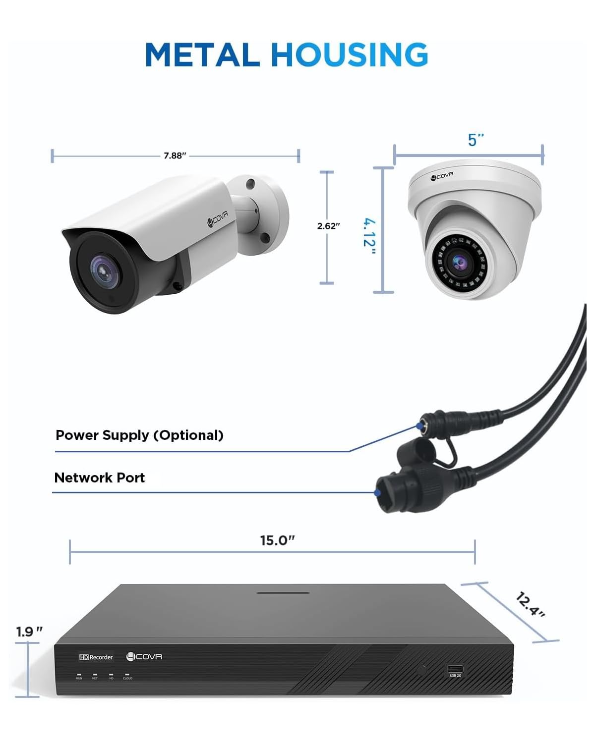 4COVR 32 Channel Security Camera System, 2-Way Audio Talk, Person Vehicle Detection & Smart Color Night Vision, UHD NVR 8TB HDD, 12 Dome 12 Bullet 5MP PoE IP Camera Business IP67, LYH37Y5M3224
