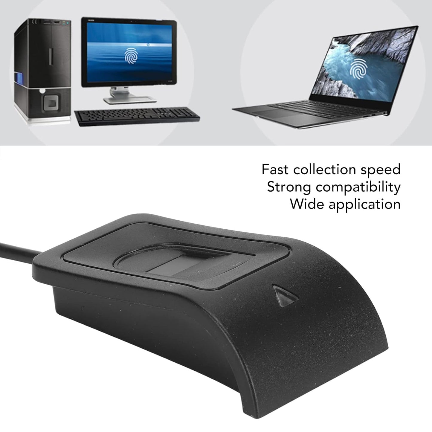 Naroote Fingerprint Reader, Fingerprint Reader Keyboard with Fingerprint Reader USB, Fingerprint Scanner USB