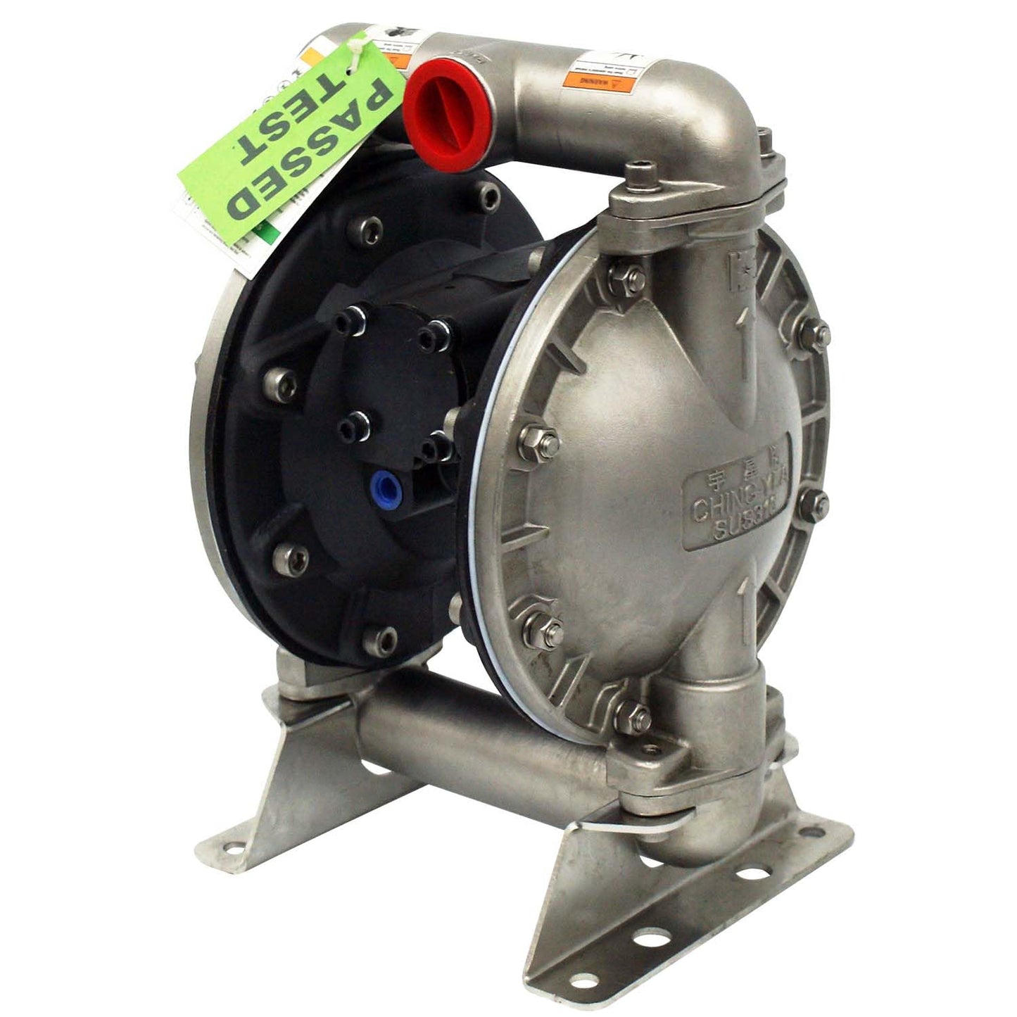 COSMOSTAR D0306 1" Stainless Steel Double Air Diaphragm Pump, Aluminum Body, Teflon Ball, seat and Diaphragm, Pump Muffler, Pump, Chemical Pump, Waste Oil Pump, Pneumatic Oil Pump, Diaphragm Pumps