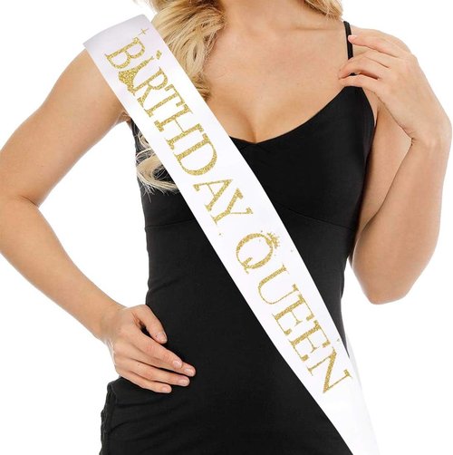 DJDZ Satin Sash - 4 Pack White Blank Party Accessories for Weddings & DIY Designs