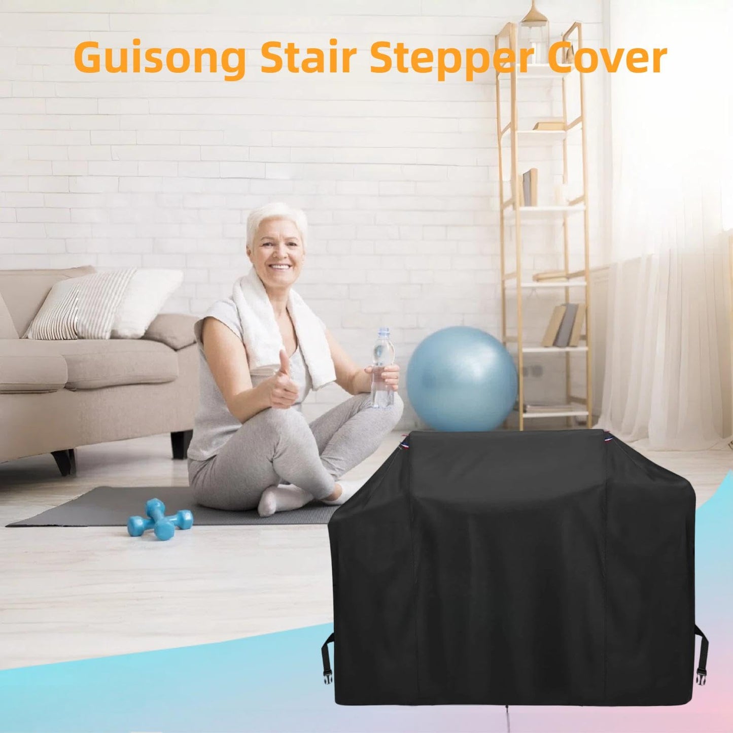 Guisong Exercise Bike Cover for Sunny Health and Fitness Elite Recumbent Cross Trainer,Heavy Duty Fitness Equipment Cover for Elliptical Machine,72"L x 34"W x 51"H
