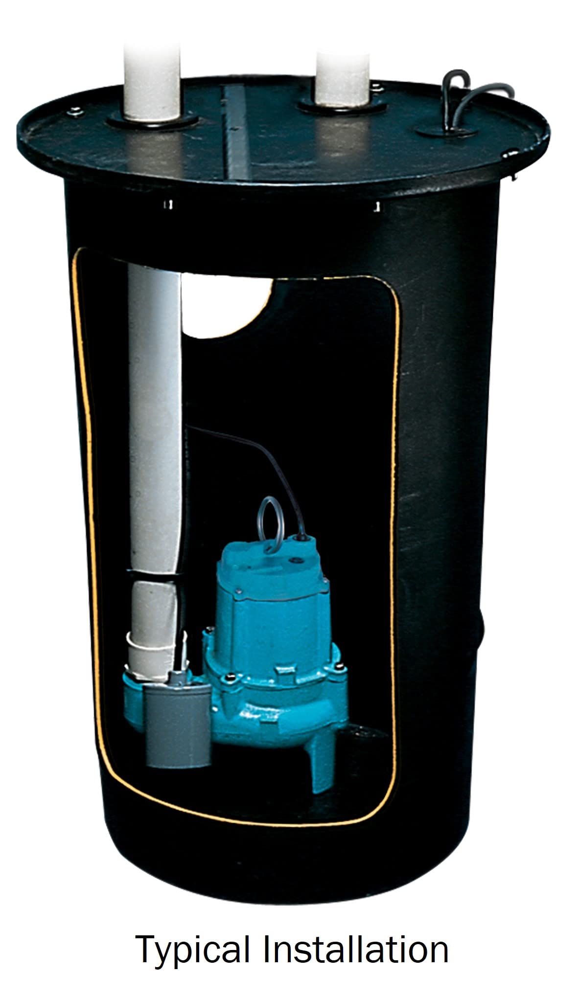 Little Giant RFSN-20, 120-250 Volts, Maximum 20-Amp - 1.5 HP, Pump Down Tethered Float Switch (Plug-less) for Pond, Sump, Sewage or Effluent Systems, 20-Ft Cord, Grey, 599318
