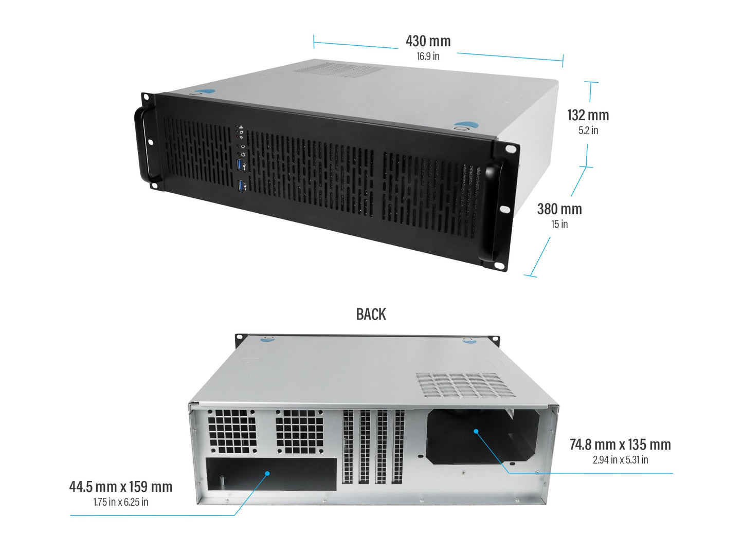 Rosewill 3U Server Chassis Rackmount Case | 6 x 3.5 Bays | ATX Compatible | 2 x 80mm Fans | 2 x USB 3.0 | RSV-Z3100U