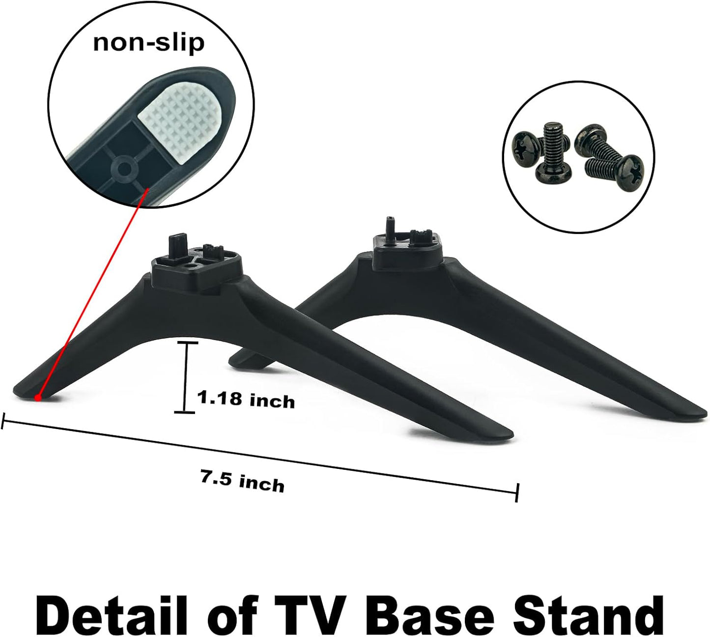 Beyution Hisense TV Stand Legs - Replacement with Anti-Slip Pad