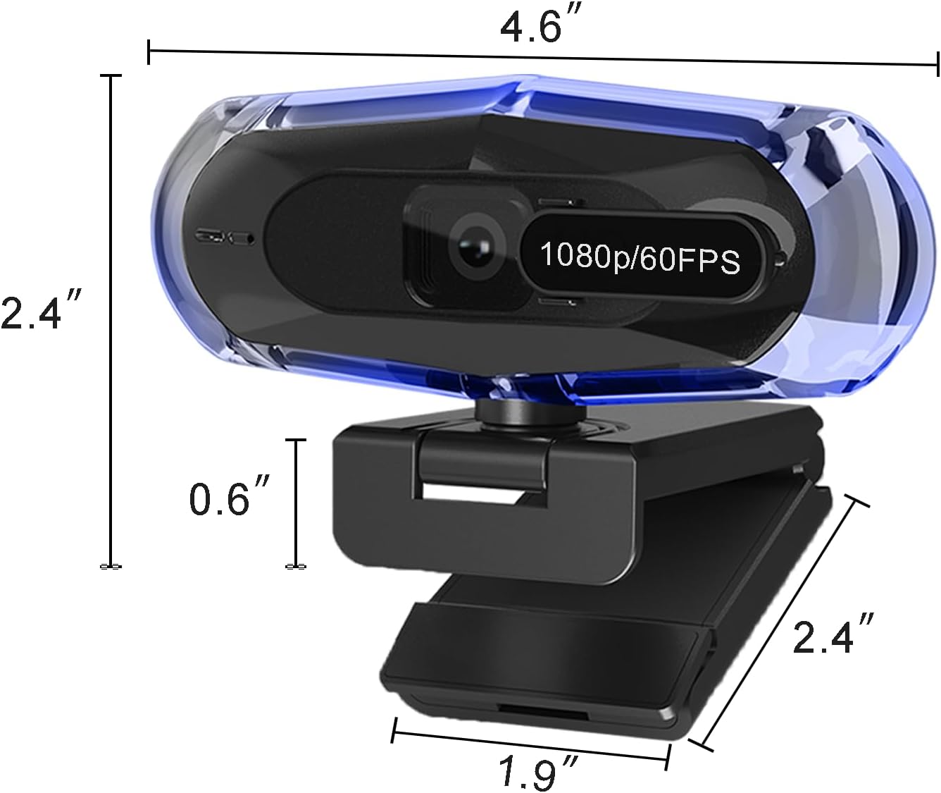 ceabulila 1080P 60FPS Streaming Webcam with Autofocus, Microphone, RGB Light and Tripod, USB Camera for PC/Mac, Plug