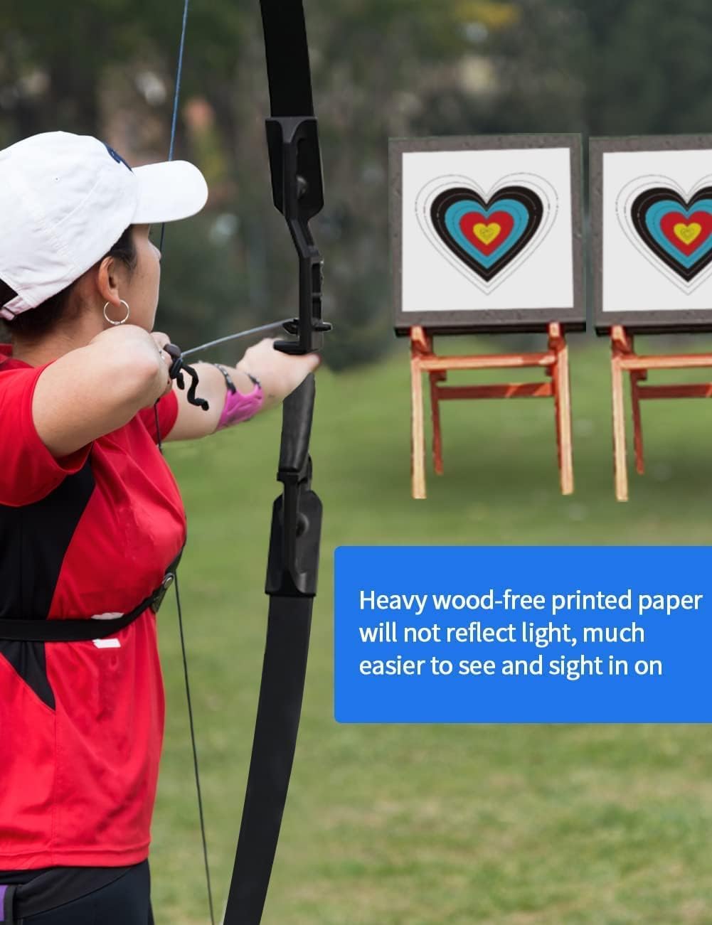 THREE ARCHERS 30pcs Archery Target Paper Funny Archery Targets 40cm Heart Shape for Archery Training