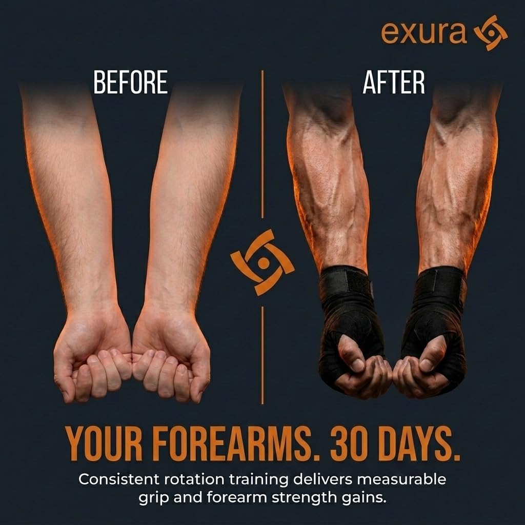 Exura Spinning Rotator Burn Machine, Kinetic Arm Forearm Exerciser & Boxing Rotation Trainer with 12 LB Adjustable Resistance for Rotator Cuff, Shoulder Mobility, Grip & Wrist Strength Titan Training