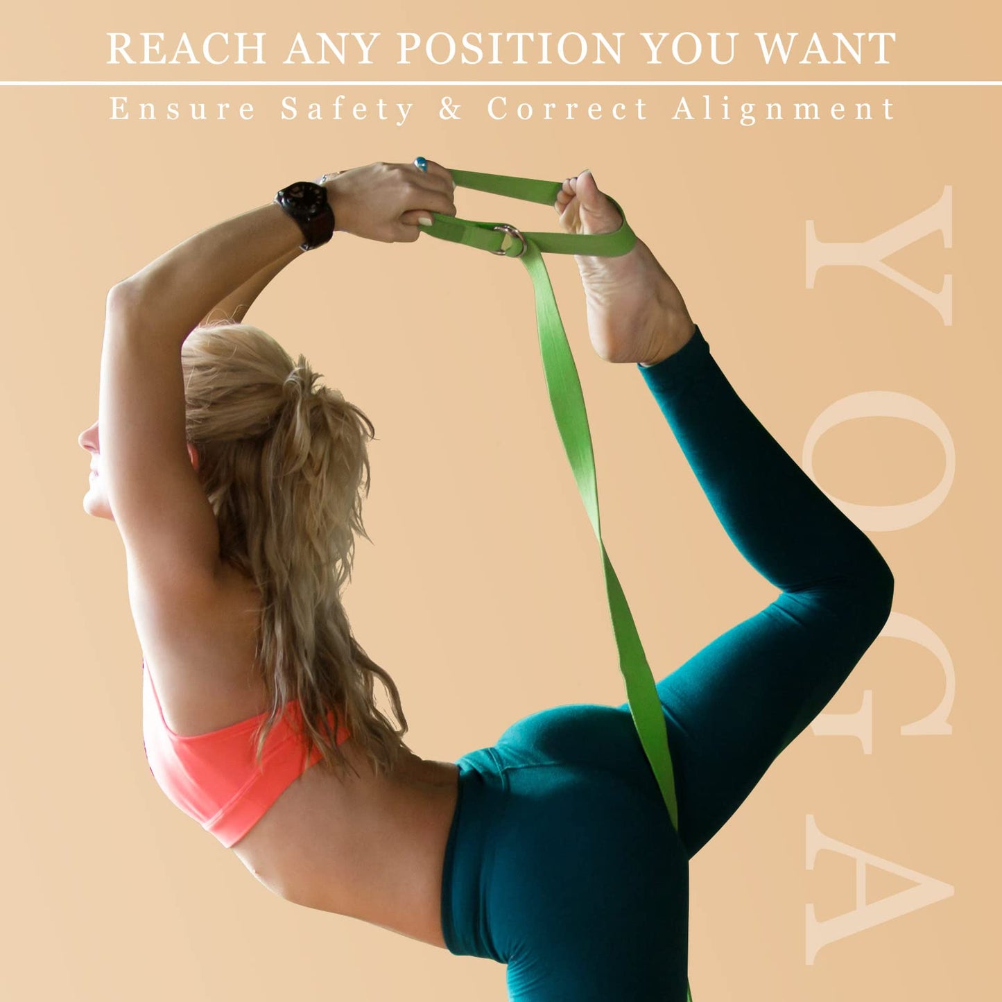 6 Pcs Yoga Strap for Stretching 8 Ft Yoga Exercise Adjustable Straps Bands with Safe Adjustable D Ring Buckle for Pilates Gym Workouts Fitness Improves Sitting Posture(Bright Color)