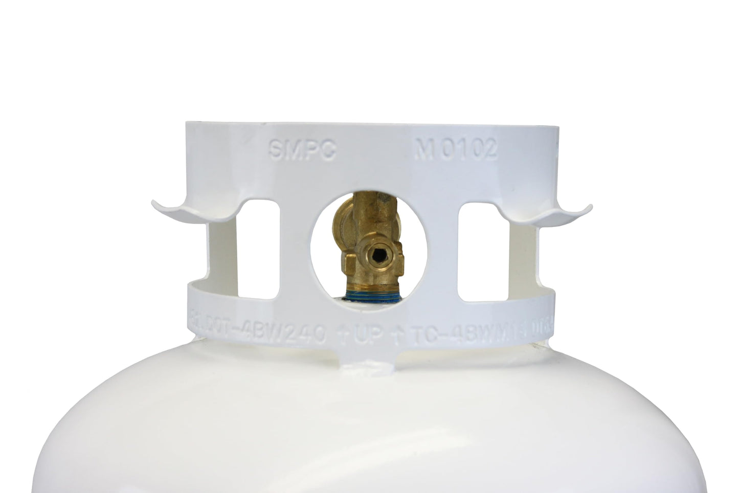 Flame King YSN401 Steel Propane Tank Cylinder With Overflow Protection Device Valve, 40 Lb, White