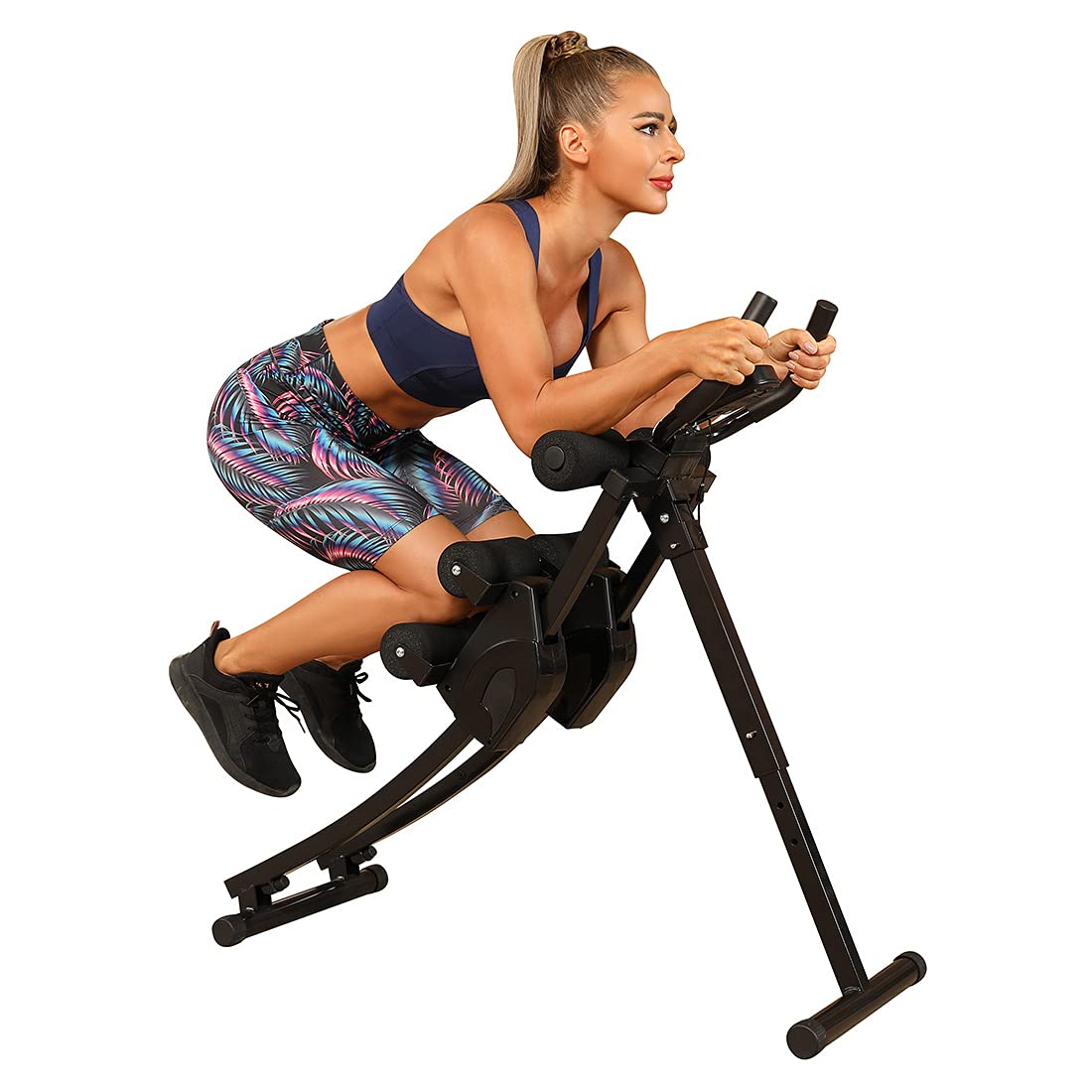 WINBOX Ab Machine Multi-functional Exercise Equipment for Home Gym, Height Adjustable Abs Workout Equipment, Black