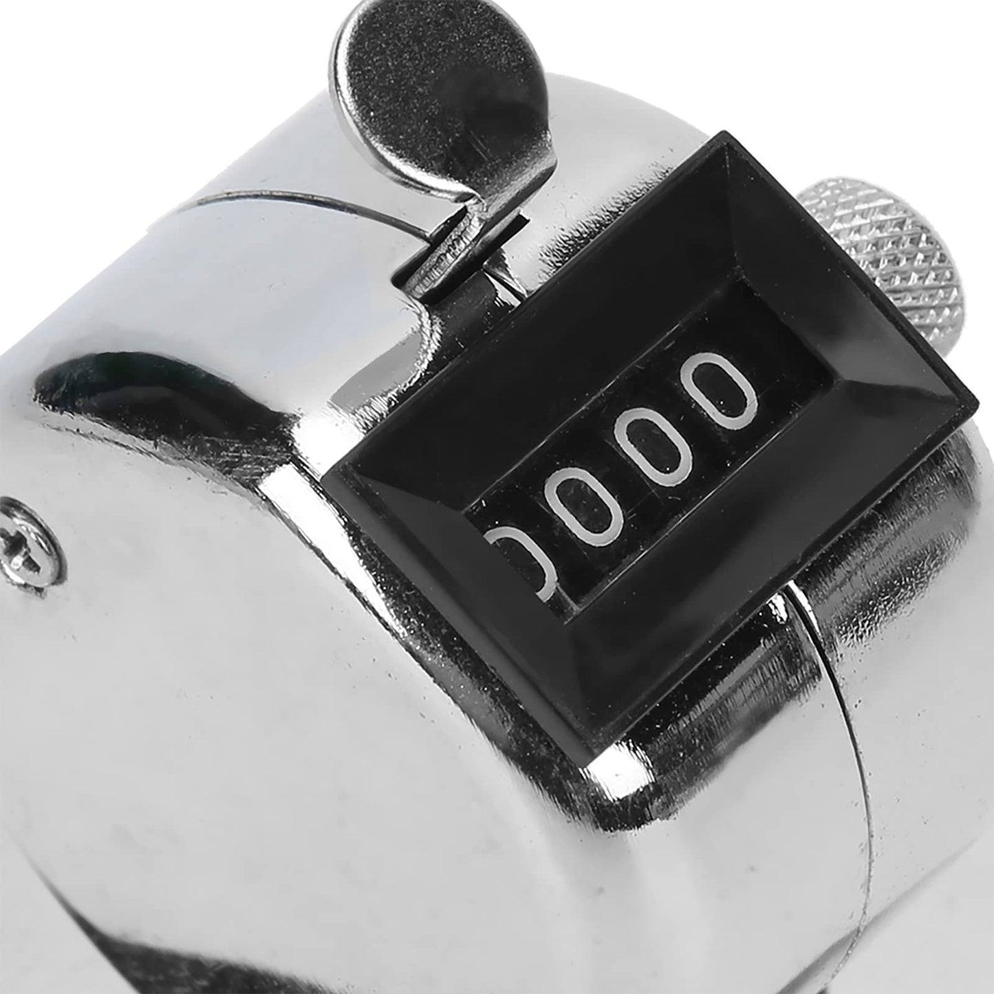 Stainless Steel Tally Counter Handheld Metal Counting Clicker 4-Digit Manual Inventory Tracking Tool for Workshop with Buttons Base Knob