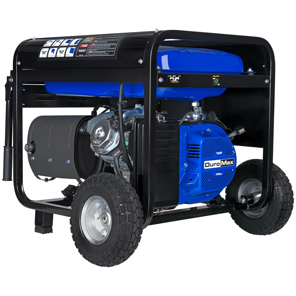 DuroMax Gas Powered Portable 12000 Watt-Electric Start-Home Back Up & RV Ready, 50 State Approved Generator, Blue, Black