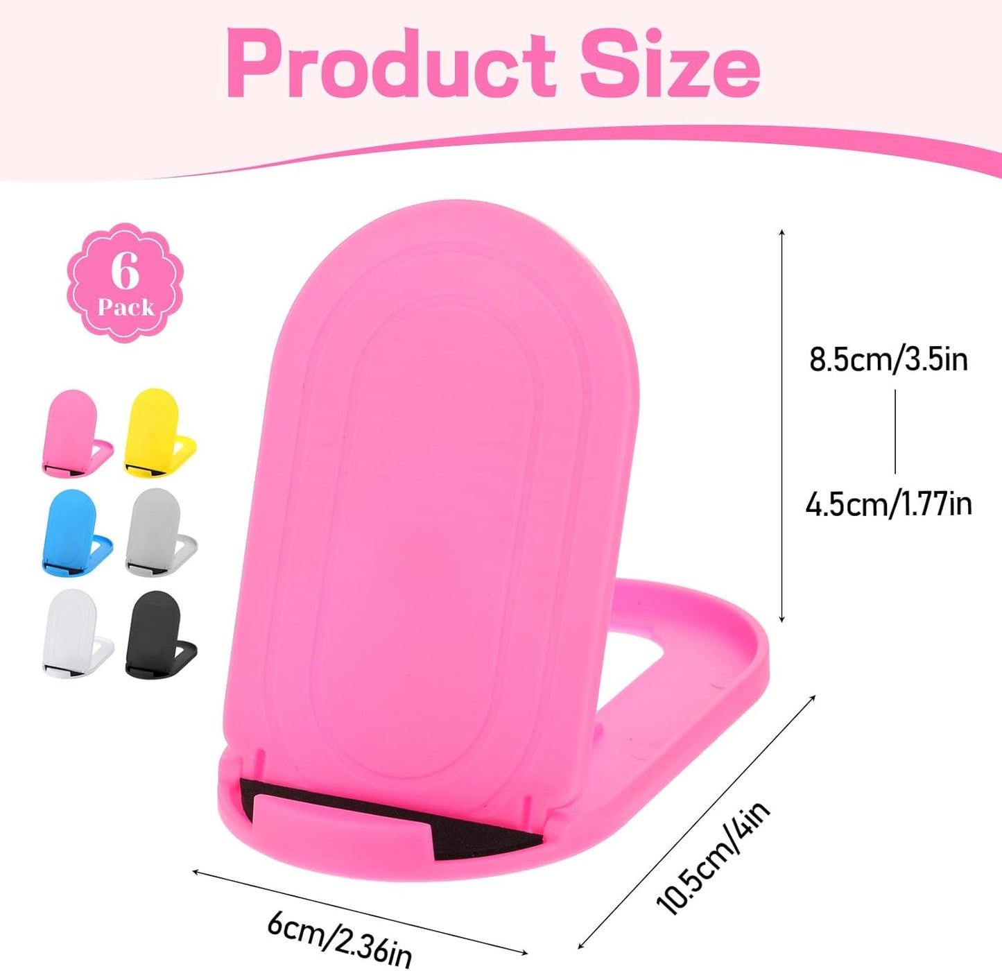 Apojgitn 6PCS Travel(6 Foldable Phone Stand - Colorful Desk Office Cell Phone Holder, Mobile Tablet Holder for Airplane