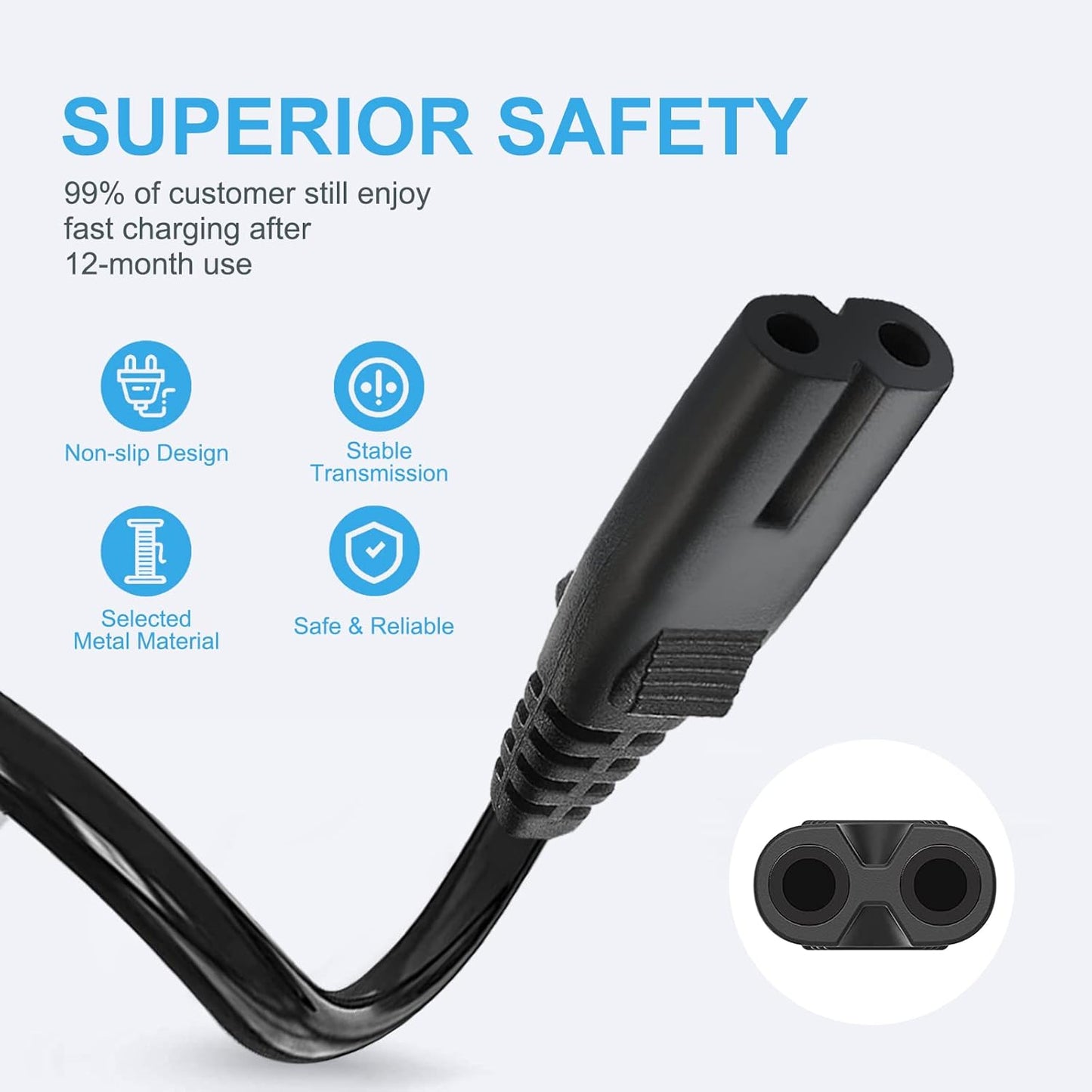 YCWZZH 10FT 2 24" 32" 40" 42" 43" 48" 50" 55" 60" 65" 75" 85" Inch 55s405 43s425 50s425 Prong TV Power Cable Cord