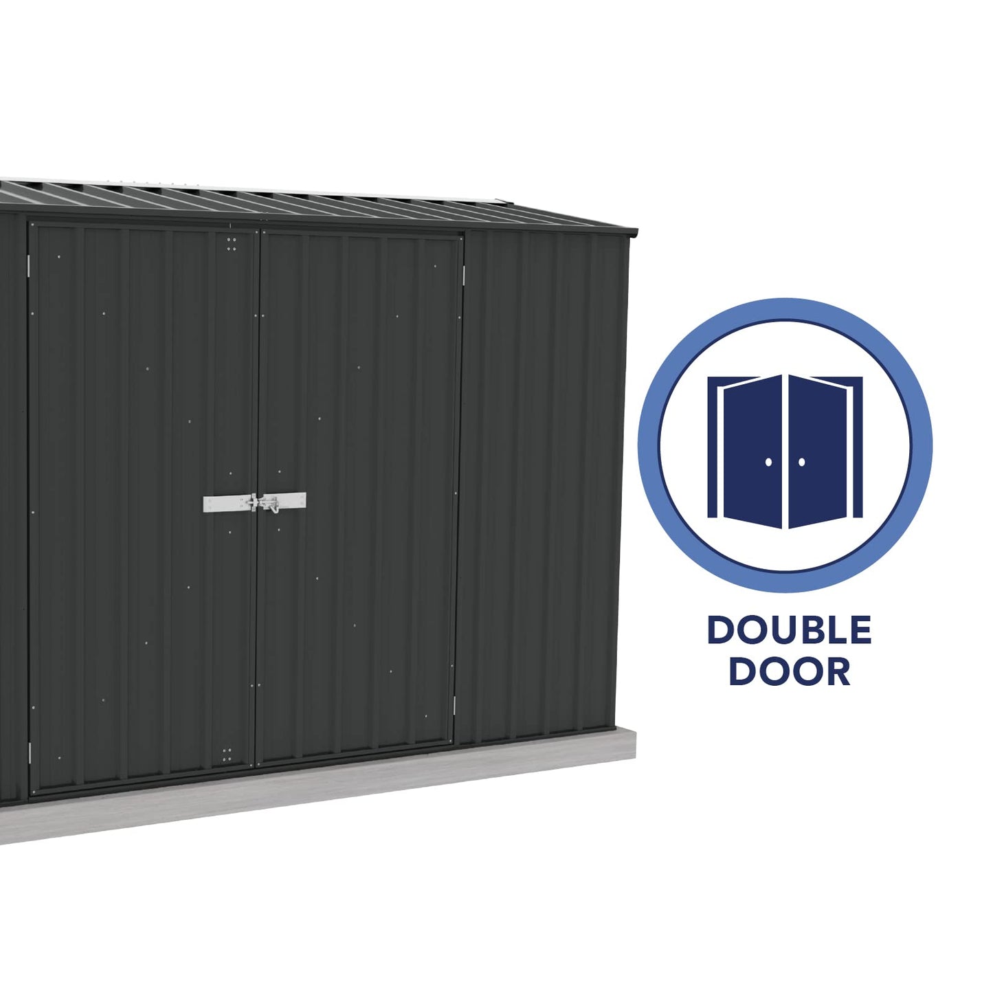 Absco Premier Storage Sheds, 10'x5' Metal Garage, DIY Backyard Shed, Utility Tool Storage, Weather & Wind Resistant Aluminum Panels & Steel Frame, Maintenance-Free, 12 Year Warranty, Monument Gray