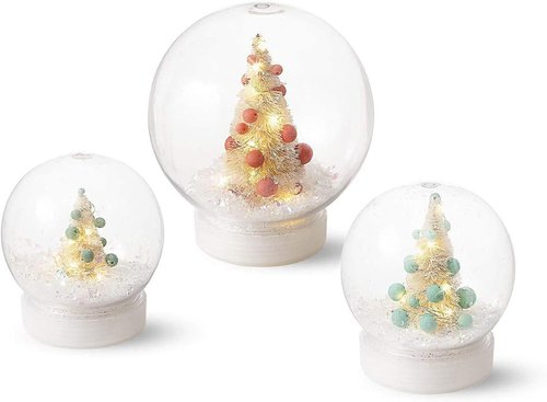 Creative Hobbies DIY Snow Globe Kit - Pack of 6 Clear Plastic Water Globes | 4 Inch with Screw-Off Cap