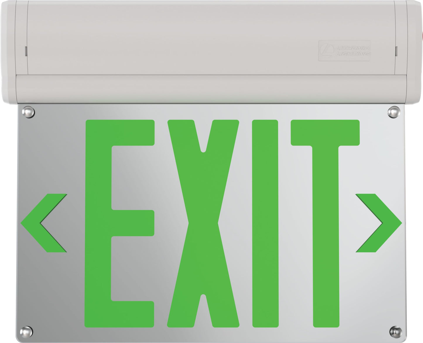 Lithonia Lighting Basics Edge-lit LED Exit Sign with Green Letters, Universal Mount Emergency Exit Only Sign, Ni-Cad Battery Backup (BE W G UM M2)