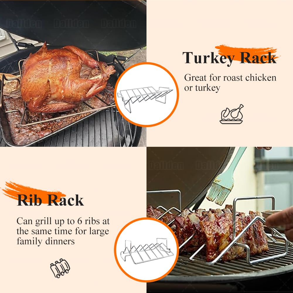 Roasting Pan Kit 15.5x11.5 Inch, Stainless Steel Turkey Roaster Baking Pan for Ovens-Heavy Duty Turkey Roaster V Rack & Cooling Rack, Deep Broiling Pan for Thanksgiving Christmas,Dishwasher Safe