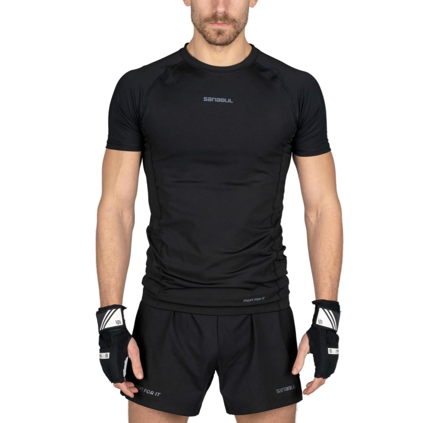 Sanabul Gel Boxing Hand Wraps for Men & Women Muay Thai MMA Kickboxing Quick Wraps Boxing Inner Gloves Wrist Knuckle Protection, Black/White, L/XL
