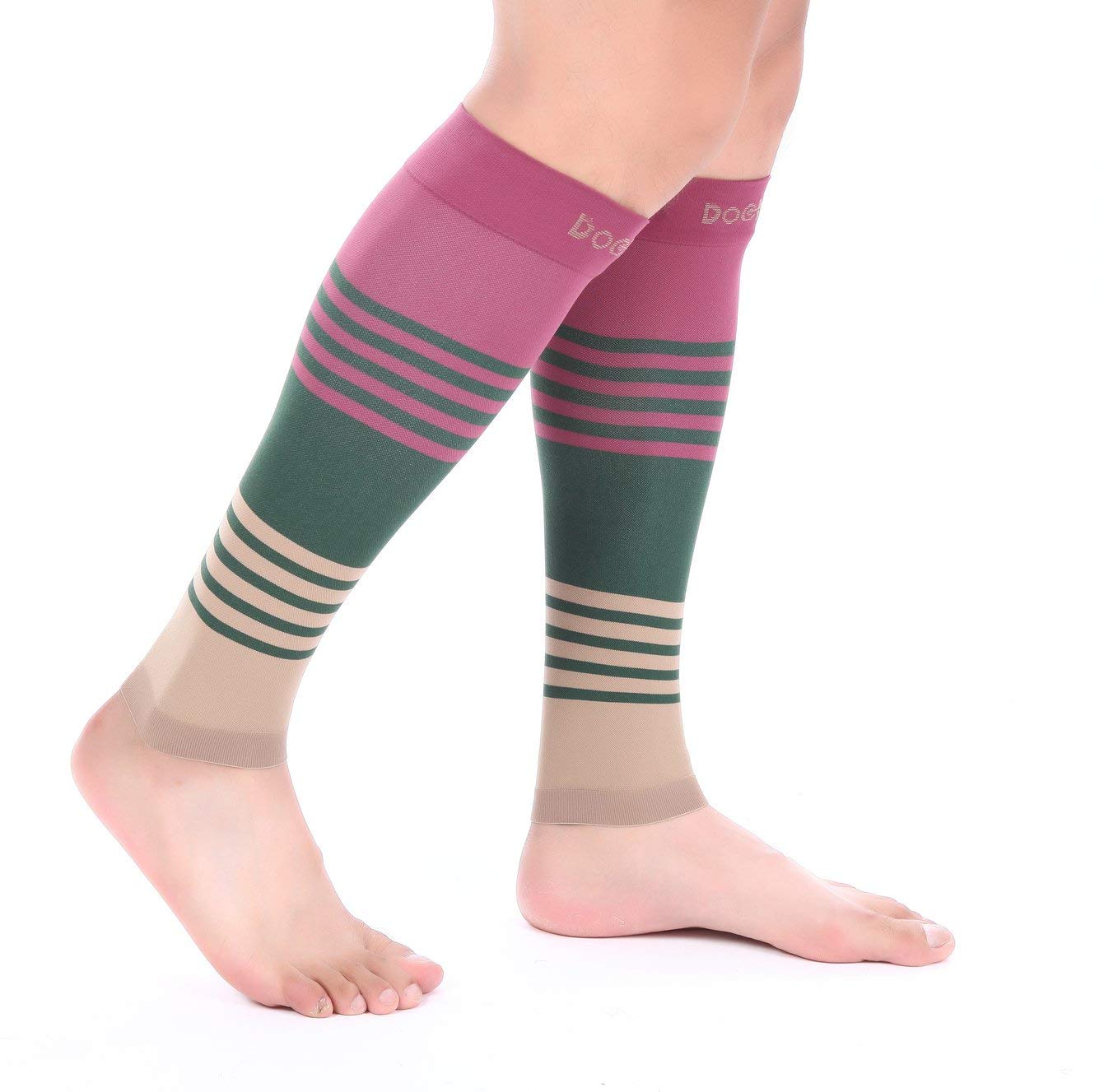 Doc Miller Calf Compression Sleeve for Men & Women – 20–30 mmHg Graduated Compression, Footless Compression Socks Alternative for Running, Shin Splints, Swelling, Varicose Veins –Calf Support, 1 Pair