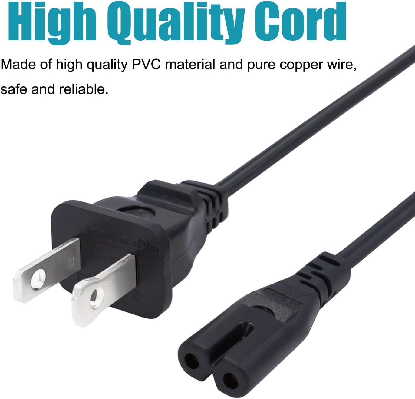 Saireed YG600-Movin/ YG600 YG600/ GD500 8ft 2 Power Cord Replacement for GooDee Projector Plus/ AC Prong Cable