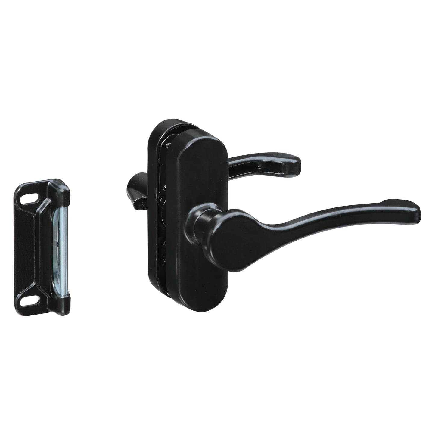 National Hardware N262-204 Lever Latch Black 1-3/4 in Hole Spacing Zinc Die-Cast Door Security Latch for Screen and Storm Doors Interior Exterior Locking Mechanism