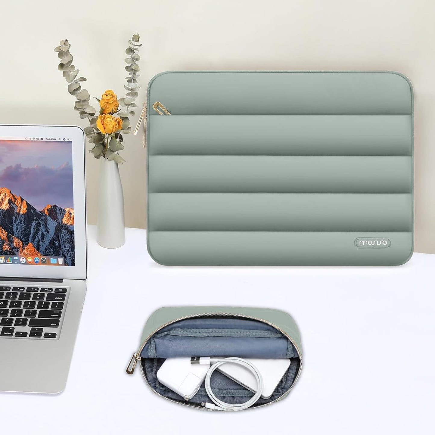 MOSISO 16 inch, 15-15.6 inch 16 M5 M4 M3 M2 M1, Laptop Case Puffy Laptop Sleeve Compatible with MacBook Pro HP Dell