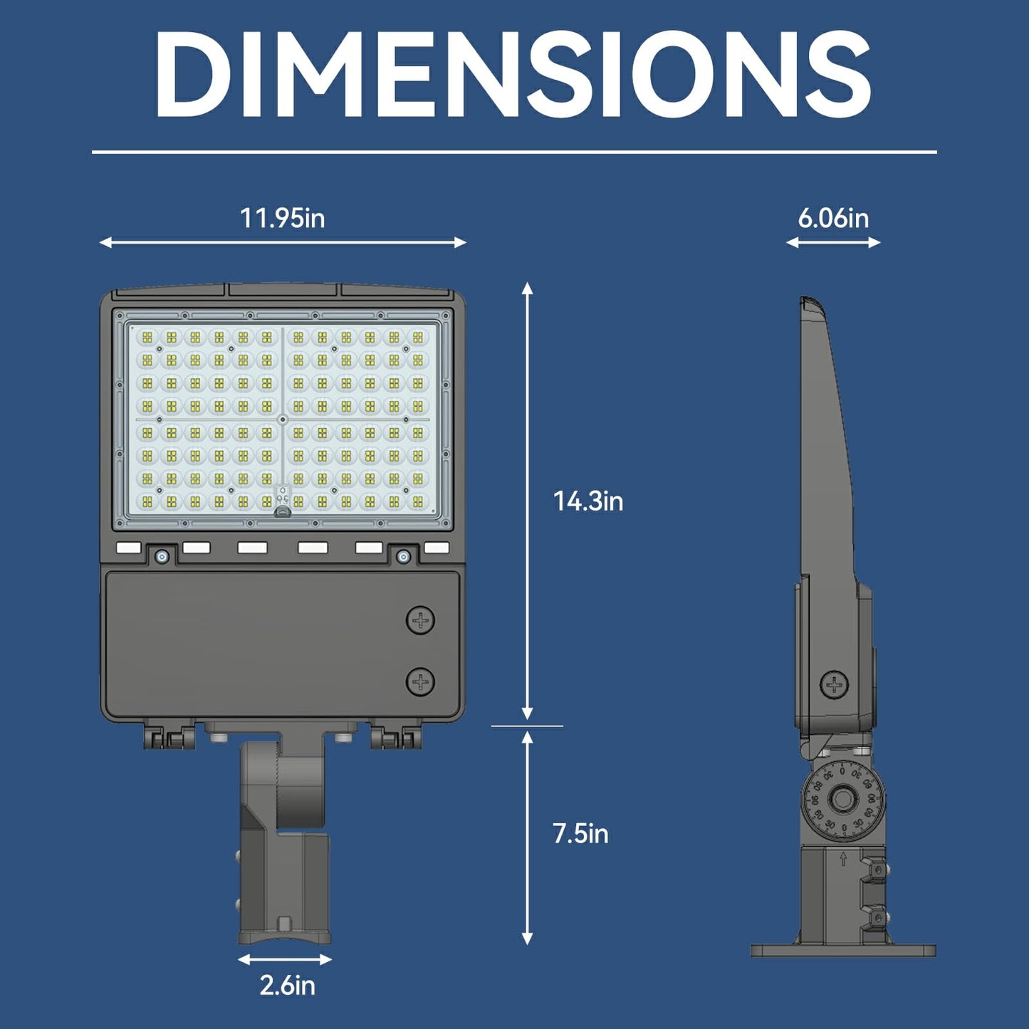 240W LED Parking Lot Light 3Pack: 150/200/240W Selectable, 38400LM 5000K Arm & Slip Fitter 2 in 1 Mount LED Pole Light, LED Shoebox Light Commercial LED Flood Light for Driveway Stadium Roadways, ETL