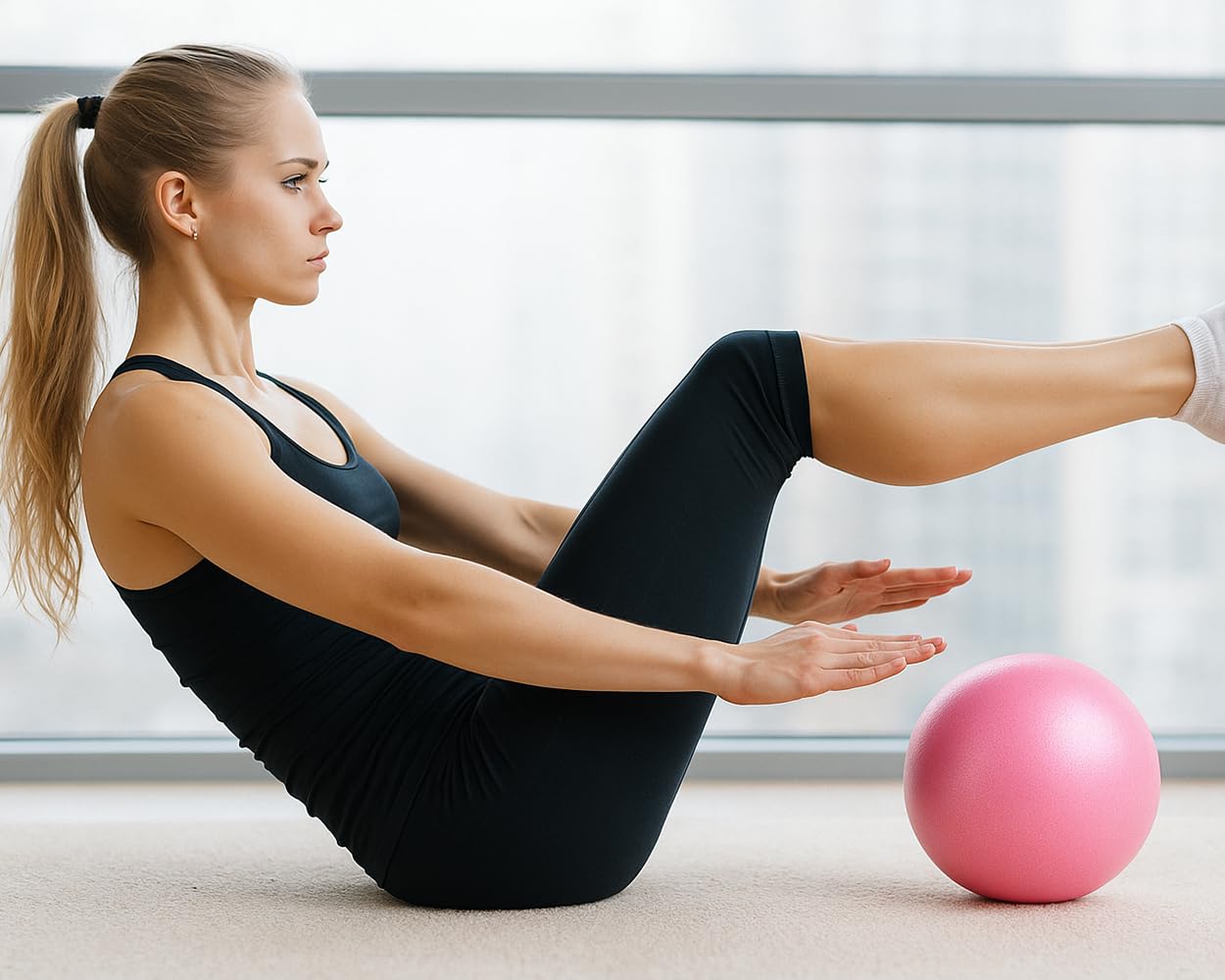 YCConcept Pilates Ball 9 Inch Yoga Ball Small Exercise Ball for Core Strength Fitness Balance Stability at Home Gym