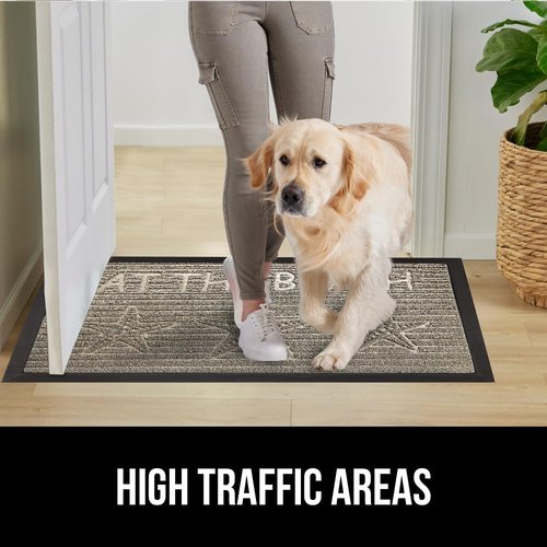 GORILLA GRIP Waterproof All-Season WeatherMAX Doormat - Natural Rubber, Stain & Fade Resistant, 29x17, Sand Beach