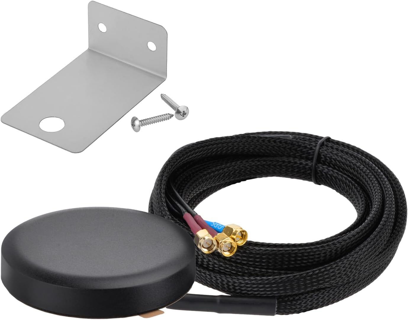 Superbat 4G 4G LTE Cellular GPS Combined Antenna Fixed Bracket Wall Mounting SMA Male MIMO Antenna Compatible with LTE