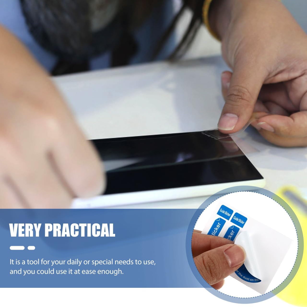 Uonlytech LCD Screen Cleaning Decals - 600 Pcs Portable Dust Removal Stickers for Phones & Tablets