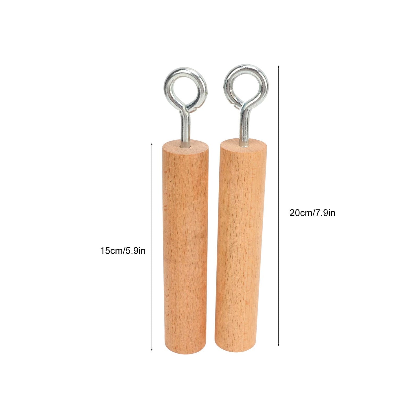 Yuecoom Wooden Pull Up Climbing Hold Grips, 1 Pair Hand Grips Strengthener Exerciser Training Tools for Grip Strength, Kettlebells, Workout