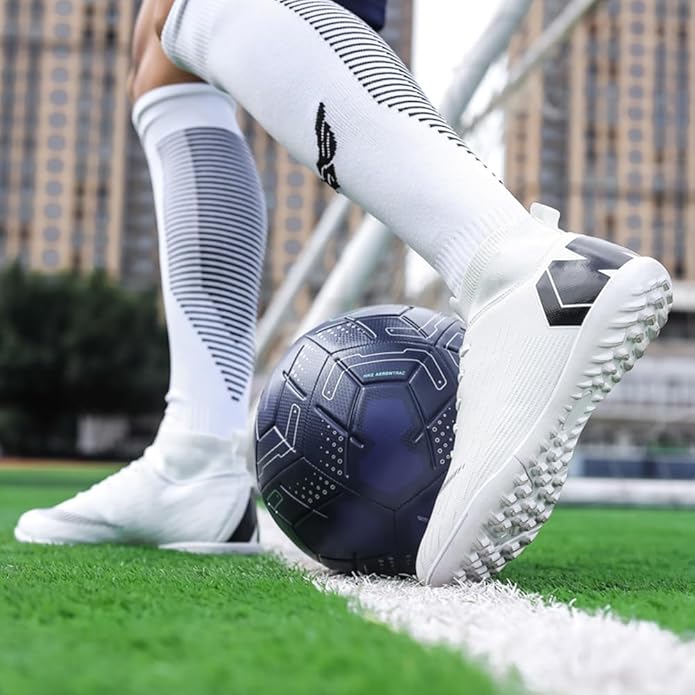 Men's Soccer Cleats Shoes Turf Indoor Football Cleats High Top Breathable Soccer Shoes Outdoor Training TF/AG