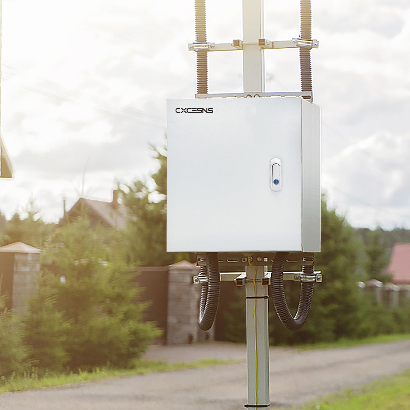 Outdoor Electrical Box 24 x 24 x 12''D NEMA 4X Enclosure Steel Box, Waterproof & Dustproof Outdoor/Indoor Lockable Electrical Junction Box, with Mounting Plate