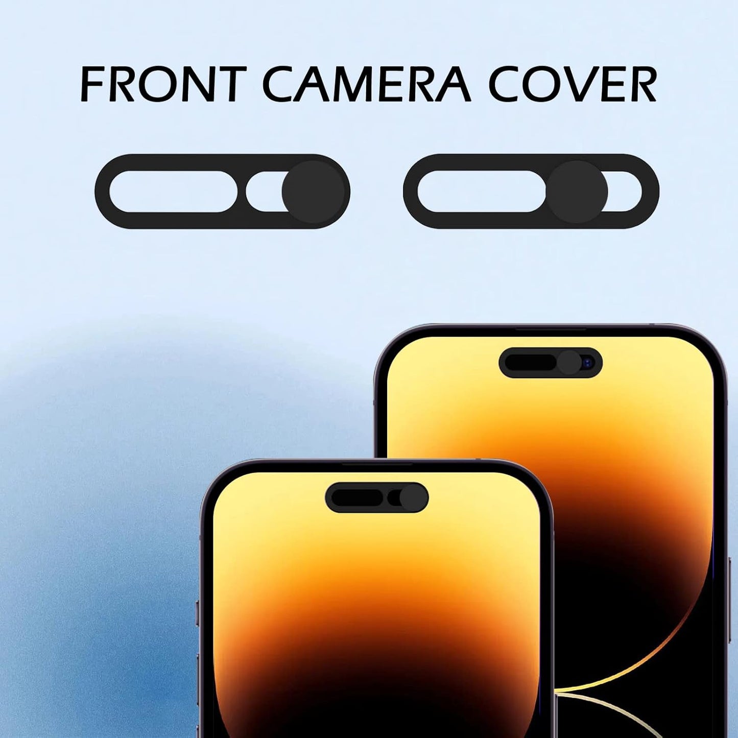 EYSOFT 14Pro/14 Adhesive-2 Pack-Black Front Camera Cover,Webcam Cover Compatible for iPhone Pro Max,Protect Privacy