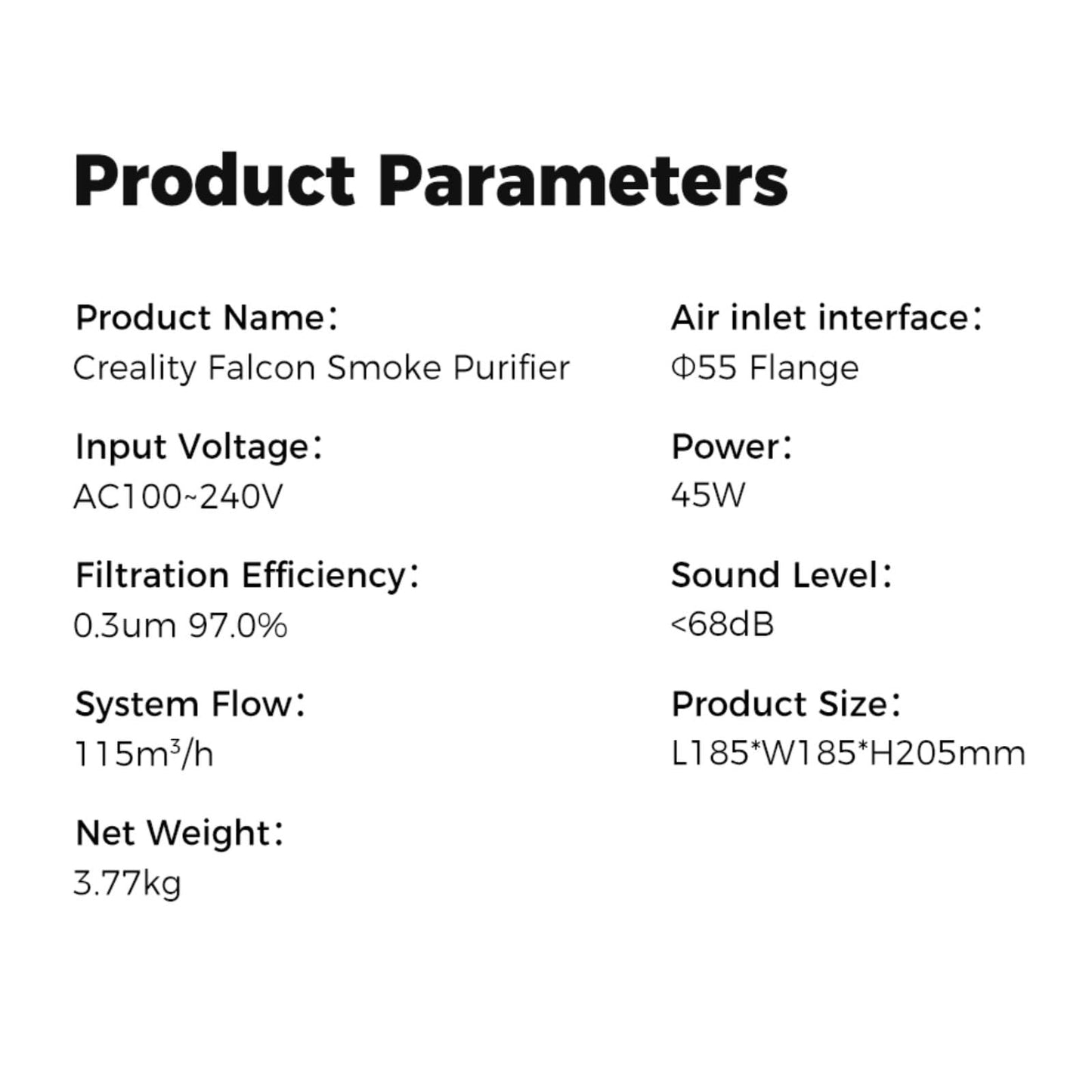 Creality Falcon Desktop Smoke Purifier for Falcon A1 Engraver, 2-Layer Filtration with 99.97% Purification, 68dB Quiet, 3-Speed Adjustable Fume Extractor
