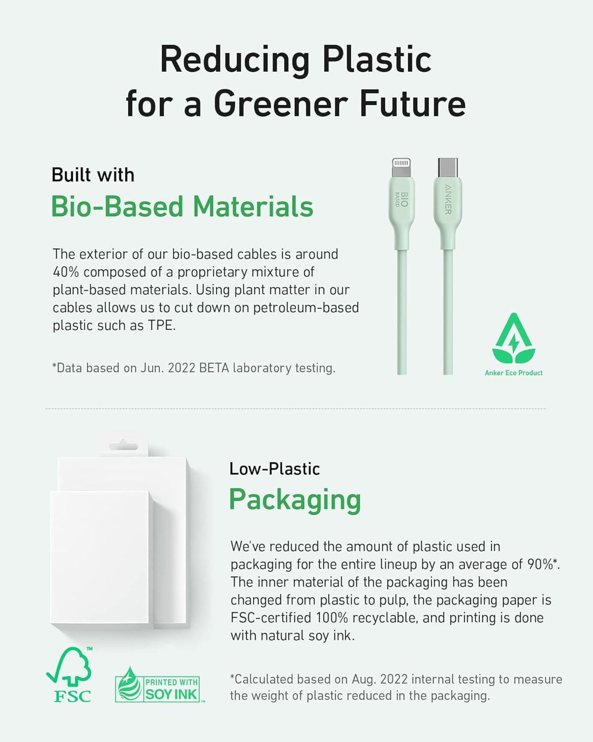 542 10FT, 30W 15,000 Anker Bio-Nylon USB-C to Lightning Cable Eco-Friendly Fast Charging Cable, Supports Power Delivery