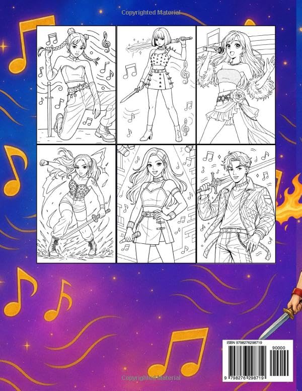 Powerful K-Pop Warrior Coloring Book | Music Idols in Combat-Inspired Costumes - Fun for All Ages