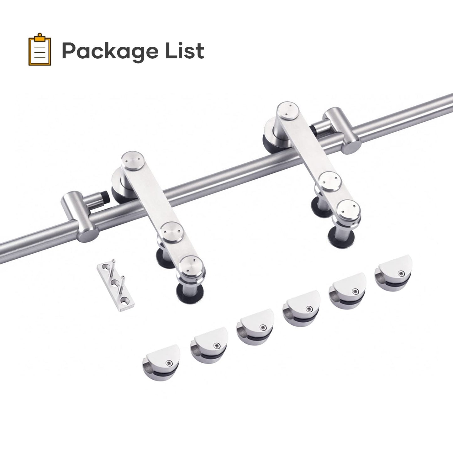 EaseLife 8 FT Stainless Steel Sliding Barn Door Hardware Track Kit,Heavy Duty,Anti-Rust Anti-Corrosion,Slide Smoothly Quietly,Easy Install (8FT Track Kit for 40"~48" Single Door)