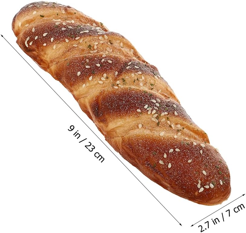 LIFKOME 9.05X2.75X1.37In Pu Artificial Bread Model Simulation Bread Photo Prop Bakery Display Kitchen Decor Lifelike