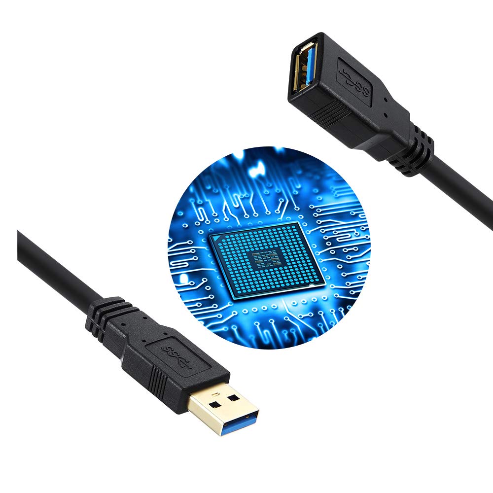 Qxcynsef 3.0 20 FT,5Gbps More,Black,20FT USB Extension Cable High Speed Data Transfer Extra Long A Male to A Female