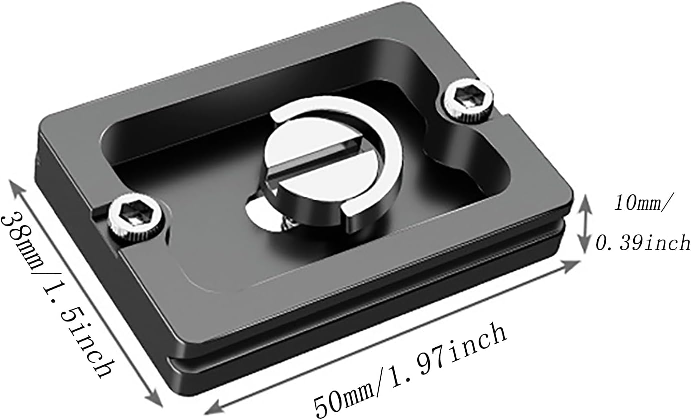 YTgilo 2PCS 1/4 inch-20 Metal Quick Release Plate with Camera Screw Tripod Mounting Plate for DSLR Camera Tripod Ball