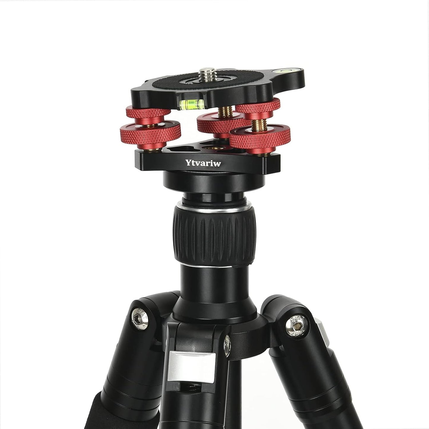 Ytvariw 3/8 inch 3 +/-5 Camera Photography Tripod Leveler Tri-Wheel Leveling Base,Aluminum Alloy Bubble Level