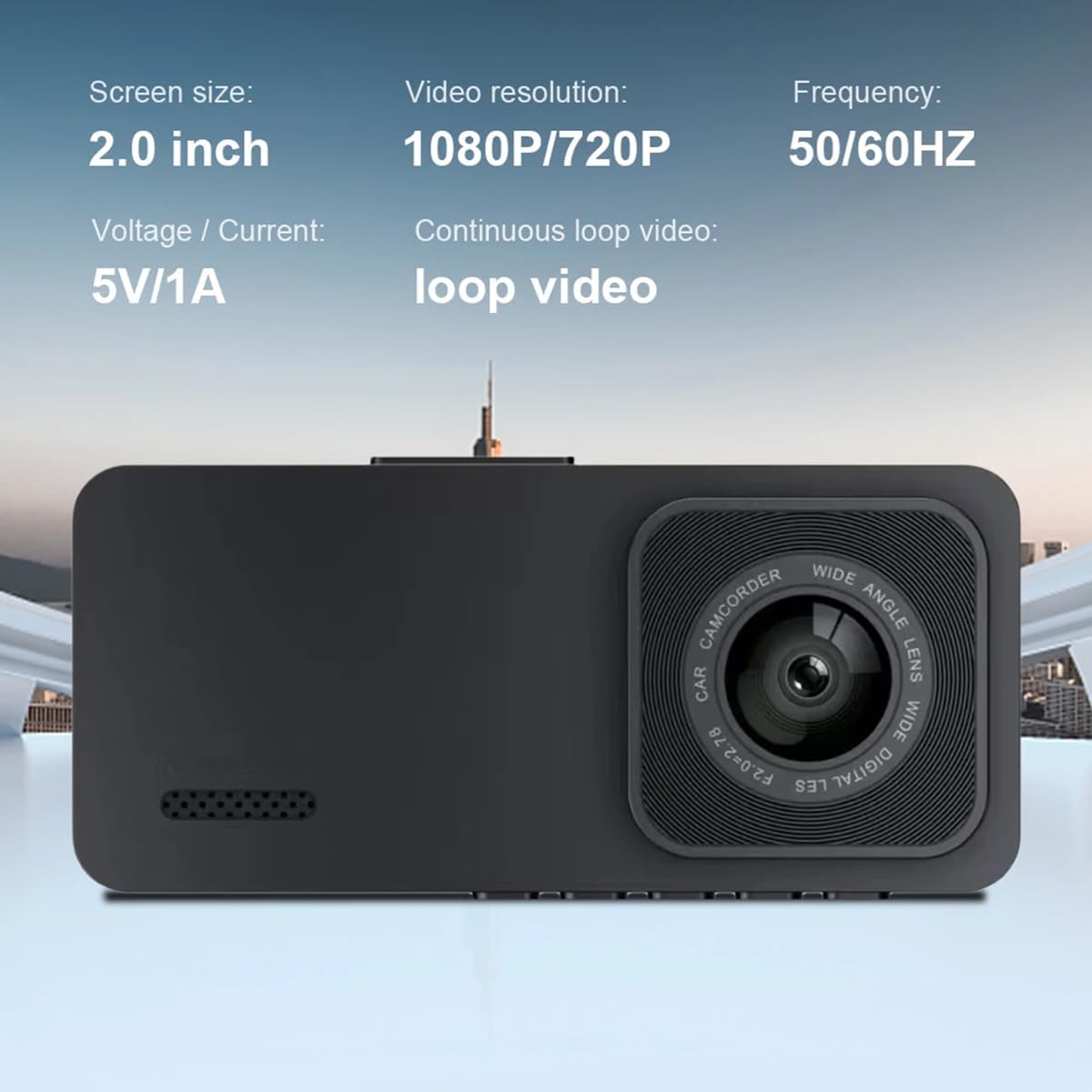 X W EI UNION 2K 1080P 2 Inch Dash Camera Front and Inside Dash Cam for Car Security Video Recorder with Audio Plug